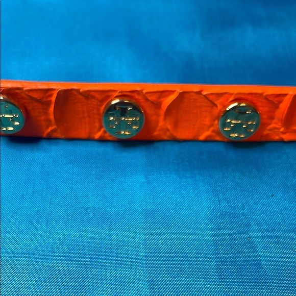 Tory Burch Orange Leather Wrap Bracelet or Choker - Picture 7 of 8